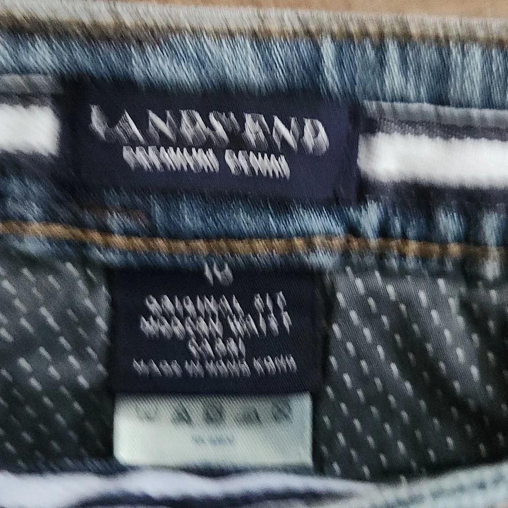LAND'S End Denim Distressed Long Shorts  JORTS size 10. Rare length